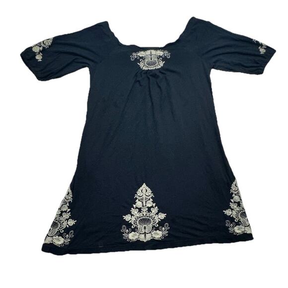 Johnny Was Dress Womens XS Black Floral Embroidered Off Shoulder - Picture 10 of 10